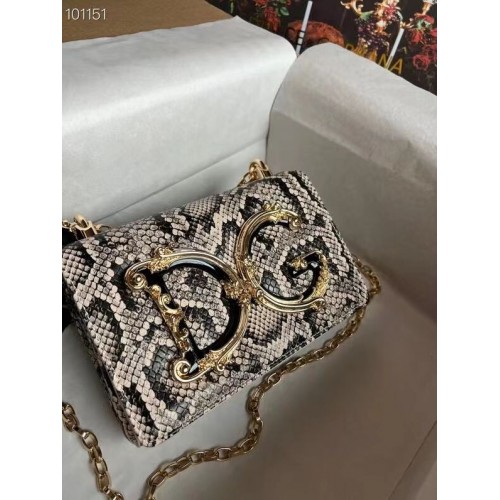 Borsa a tracolla in pelle serpentina originale Dolce Gabbana 4006-2 marrone