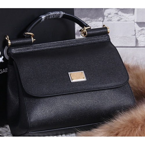 Borsa tote Dolce Gabbana SICILY in pelle di vitello BB4136 nera