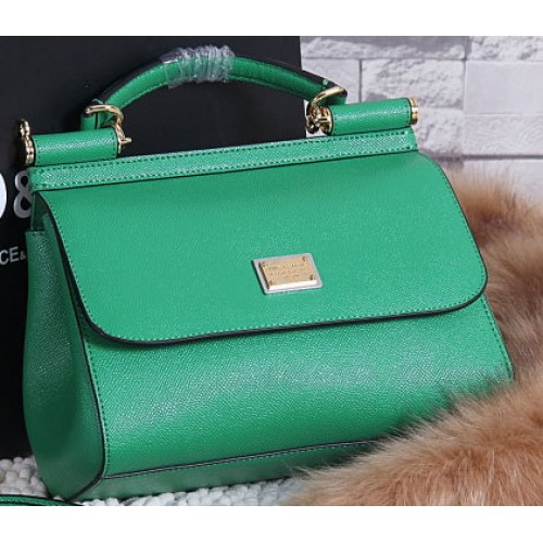 Borsa tote Dolce Gabbana SICILY in pelle di vitello BB4136 verde