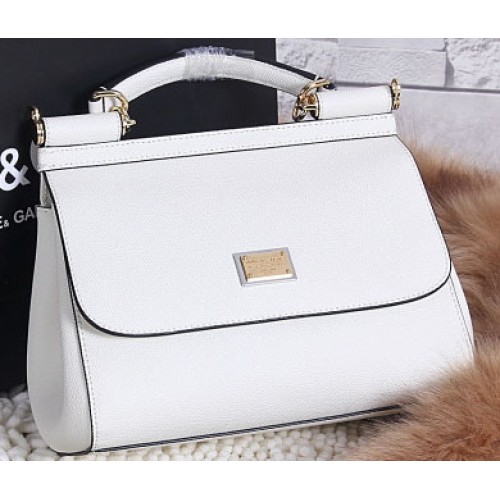 Borsa tote Dolce Gabbana SICILY in pelle di vitello BB4136 OffWhite