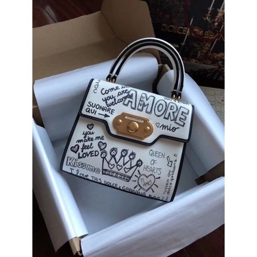 Dolce Gabbana SICILIA Borse tote in pelle di vitello crisantemo 5588 bianco