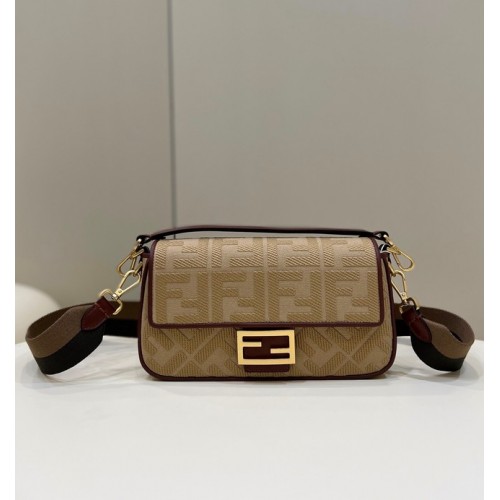 Borsa in tessuto FENDI BAGUETTE CHAIN FF 8BR600A marrone