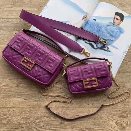 FENDI BAGUETTE Mini Borsa a Spalla 8BS017 viola