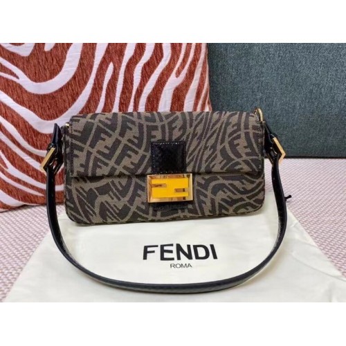 FENDI BAGUETTE borsa in tessuto FM0871 Marrone