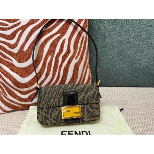FENDI BAGUETTE borsa in tessuto FM0872 Marrone