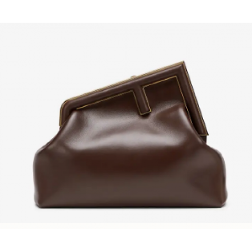 FENDI FIRST MEDIUM borsa in pelle 8BP127AB Testa di moro
