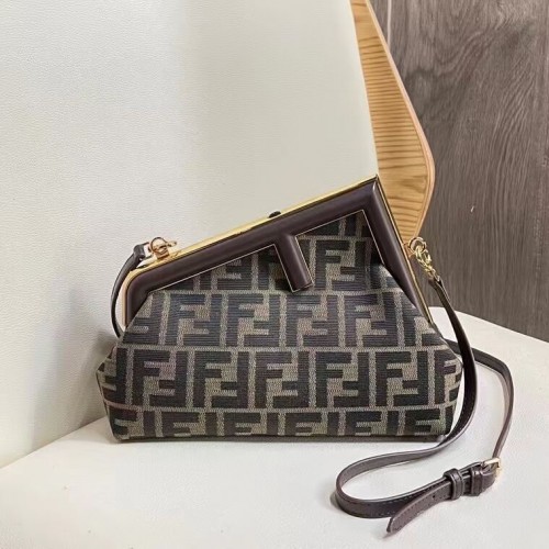 FENDI FIRST borsa in tessuto 5FB2322 Marrone