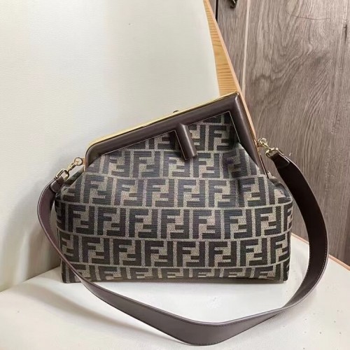 FENDI FIRST borsa in tessuto 5FB2323 Marrone