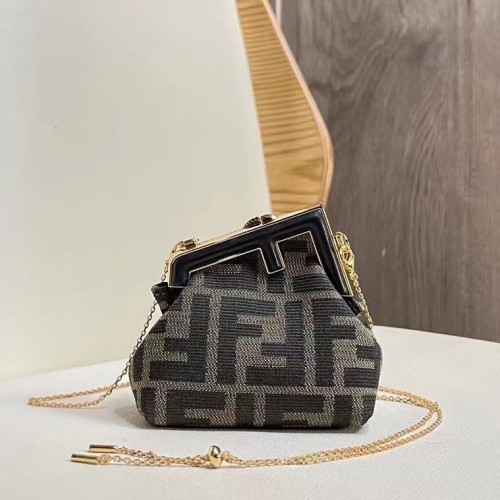 FENDI FIRST mini borsa in tessuto 5FB2321 nera