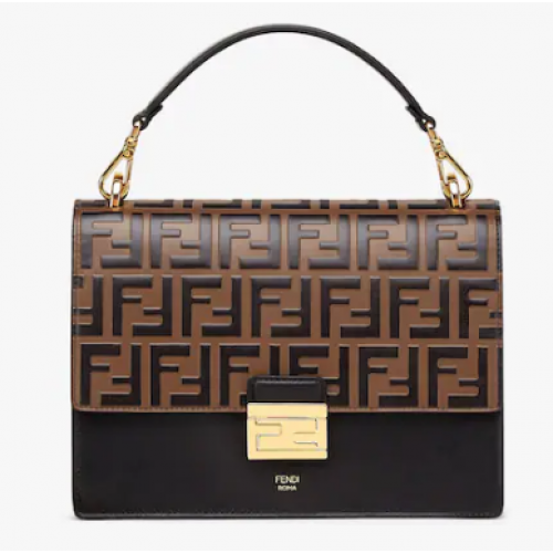 FENDI Kan I Borsa in pelle nera 8BT315 nera