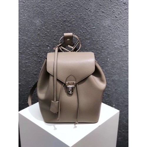 FENDI BACKPACK zaino in pelle grigia 8BZ043A