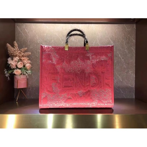 FENDI borsa ricamo LARGE 8BH386AB rosa