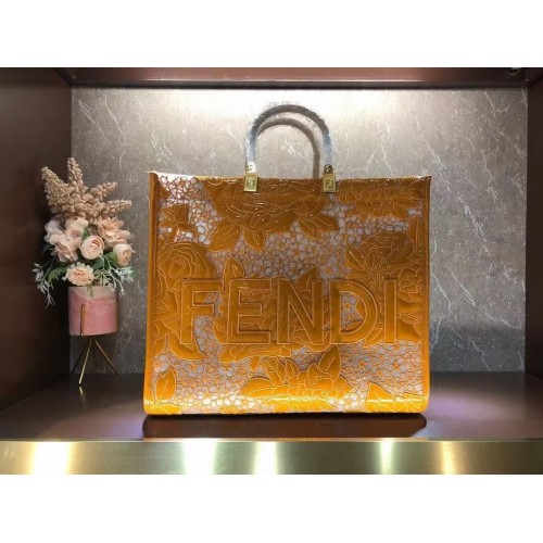 FENDI borsa ricamo LARGE 8BH386AB gialla