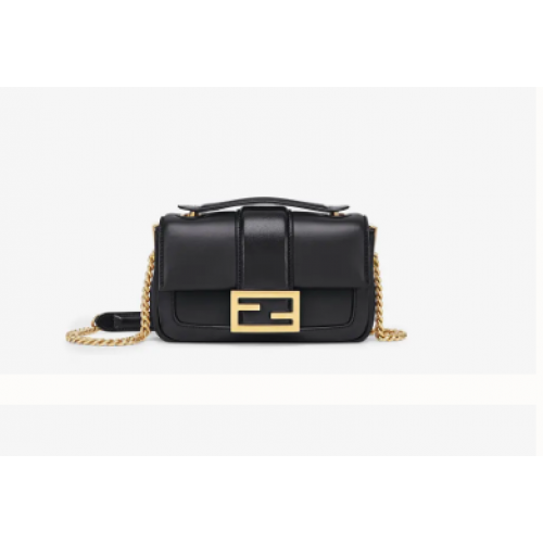 FENDI MINI BAGUETTE CHAIN Borsa in nappa nera 8BS045A