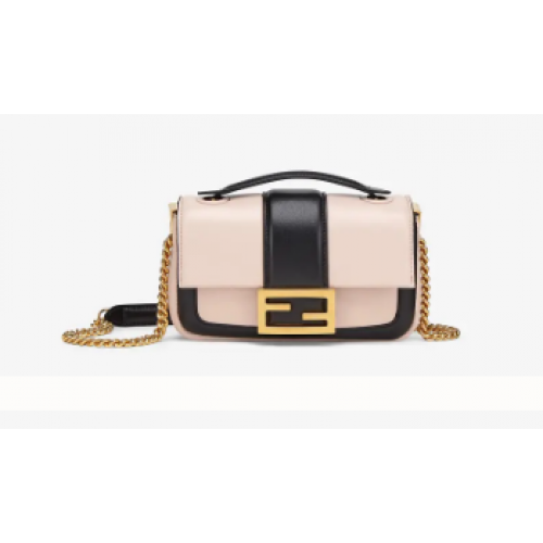FENDI MINI BAGUETTE CHAIN Borsa in nappa rosa e nera 8BS045A