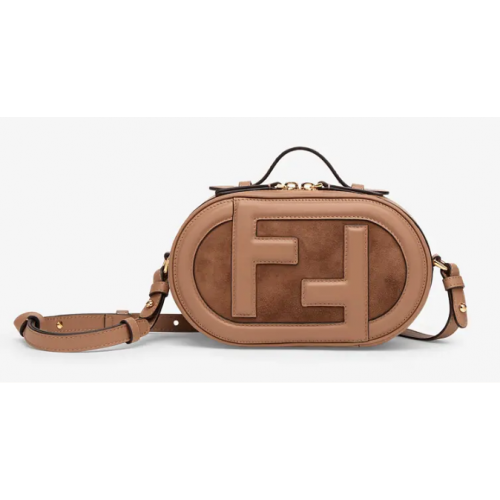 FENDI MINI CAMERA CASE mini borsa in pelle e camoscio 8BS058AH Beige