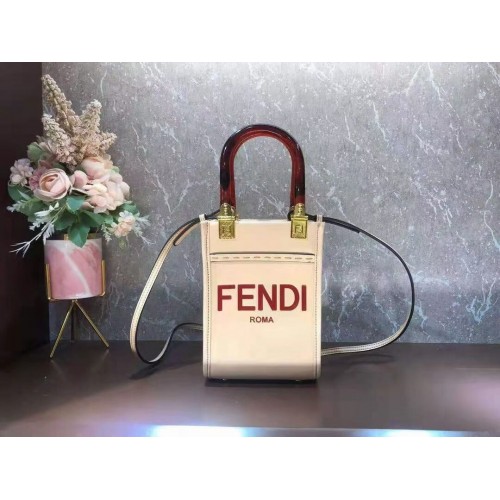 FENDI MINI SUNSHINE SHOPPER mini borsa in pelle 8BS051ABV Beige