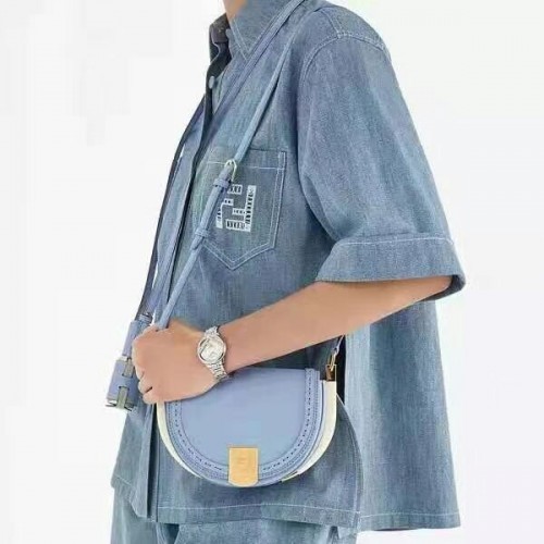 FENDI MOONLIGHT borsa in pelle 8BT346A celeste