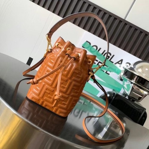 Borsa mini FENDI Mon Tresor in pelle 8BS010 marrone