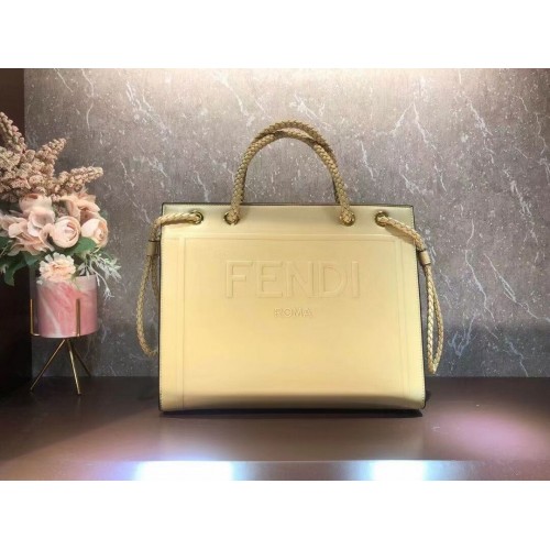 FENDI PACK BORSA SHOPPING MEDIA borsa in pelle F1508 beige