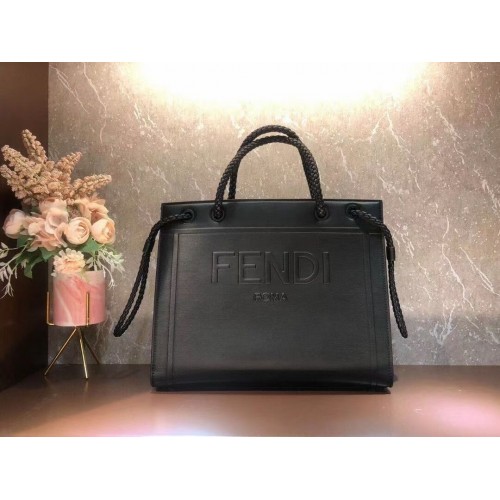 FENDI PACK BORSA SHOPPING MEDIA borsa in pelle F1508 nera