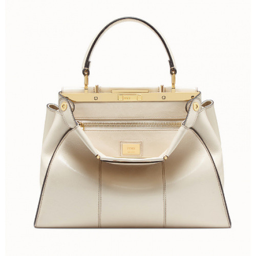FENDI PEEKABOO ICONIC borsa in pelle crema F0837