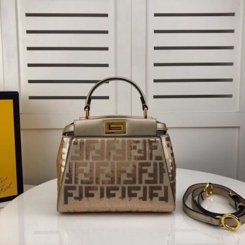 FENDI PEEKABOO ICONIC borsa in pelle F0335 oro