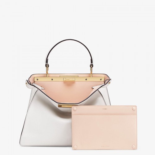 FENDI PEEKABOO ISEEU MEDIUM borsa in pelle F1392 bianca