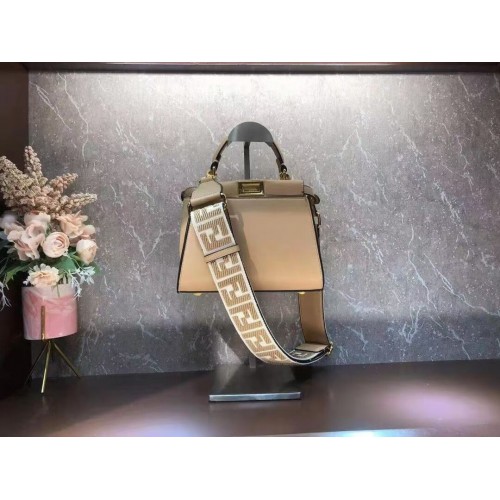 FENDI PEEKABOO ISEEU SMALL borsa in pelle F1615 albicocca