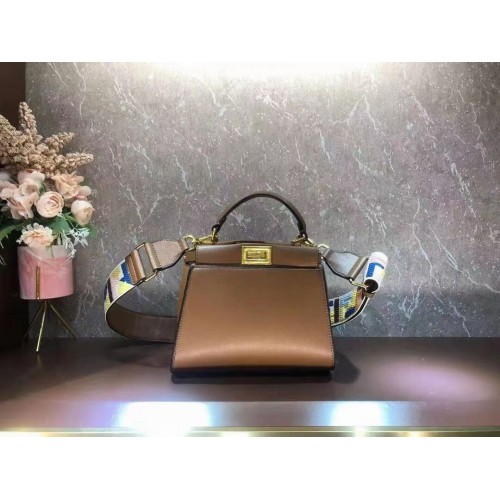 FENDI PEEKABOO ISEEU SMALL borsa in pelle F1615 verde nerastro
