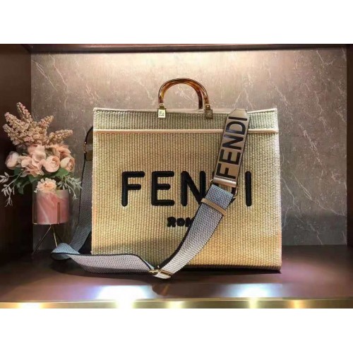 Borsa FENDI PEEKABOO X-TOTE FF Weave 8BH376 Marrone