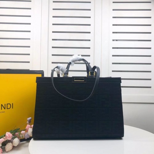 Borsa in tela FENDI PEEKABOO X-TOTE 8BH374A nera