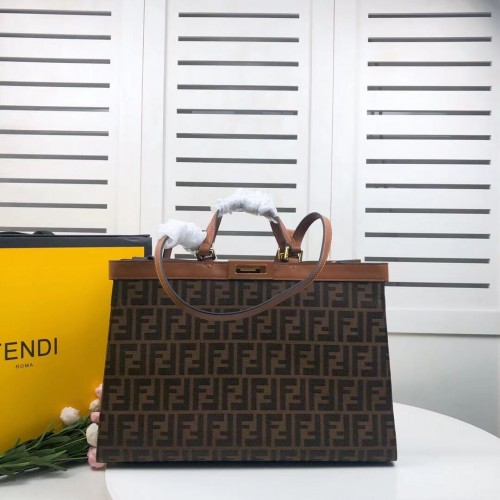 Borsa in tela FENDI PEEKABOO X-TOTE 8BH374A marrone