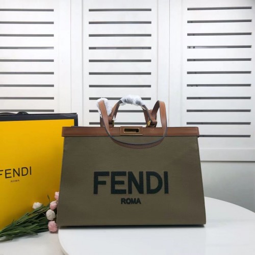 FENDI PEEKABOO X-TOTE borsa in tela 8BH374B verde