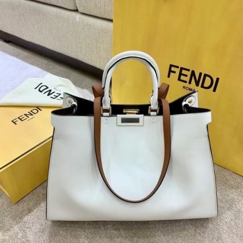 FENDI PEEKABOO X-TOTE borsa in pelle F1527 bianca