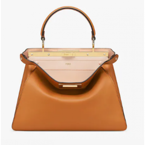 FENDI Peekaboo ISeeU Borsa media in pelle 8BN321 marrone