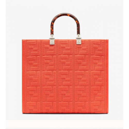 FENDI SUNSHINE MEDIUM FF shopper in tessuto 8BH386A rosso