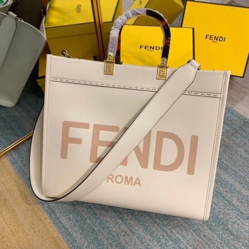 FENDI SUNSHINE MEDIUM shopper in pelle beige 8BH386A