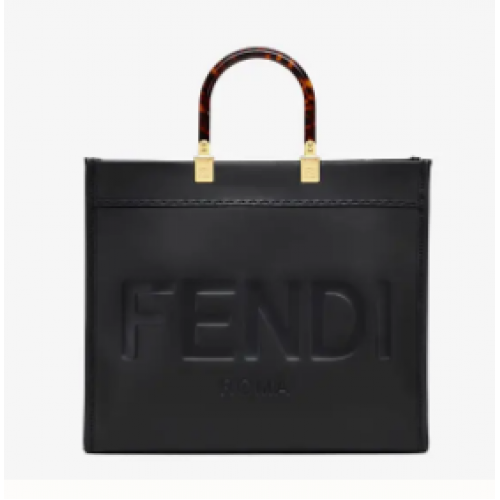FENDI SUNSHINE MEDIUM shopper in pelle nera 8BH386A