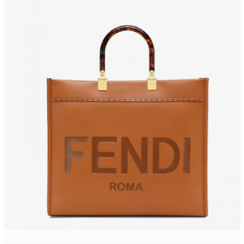 FENDI SUNSHINE MEDIUM shopper in pelle marrone 8BH386A