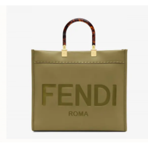 FENDI SUNSHINE MEDIUM shopper in pelle verde 8BH386A