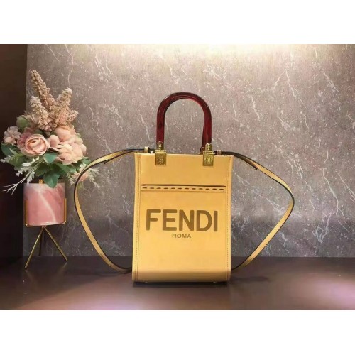 FENDI SUNSHINE SHOPPER mini borsa in pelle F1620 gialla