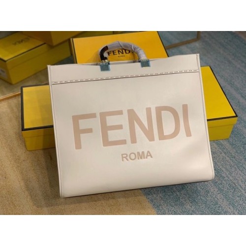 FENDI SUNSHINE shopper grande in pelle beige 8BH387A