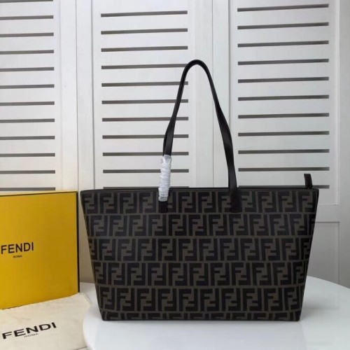 FENDI Borsa shopper in tela F8008 marrone