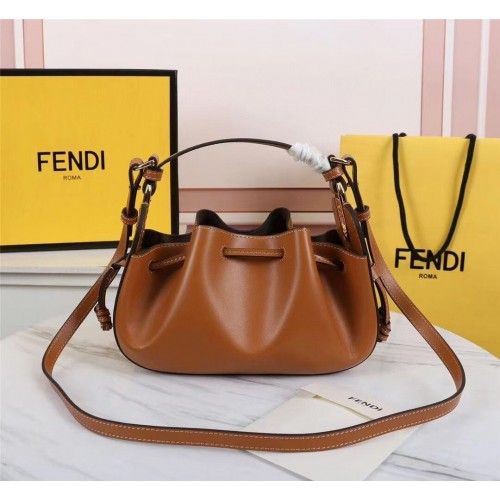 FENDI TOUCH borsa in pelle 8BS059 Caramello