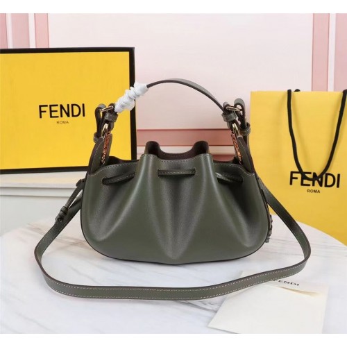 FENDI TOUCH borsa in pelle 8BS059 verde nerastro