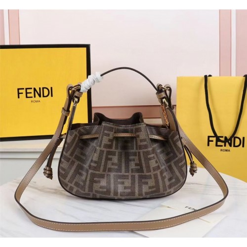 FENDI TOUCH borsa in pelle 8BS059 marrone