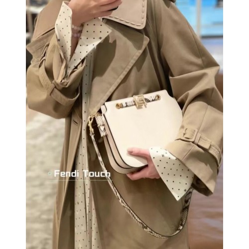 FENDI TOUCH borsa in pelle 8BT349AH bianca