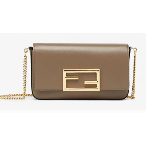 FENDI PORTAFOGLIO CON CATENA CON BUSTE minibag in pelle 8BS032 grigio