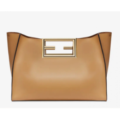 FENDI WAY MEDIUM Borsa in pelle beige 8BH391AAI